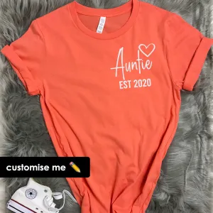 Personalised Auntie Established T-Shirt (MRK X) Auntie Clothing - auntie fashion outlet