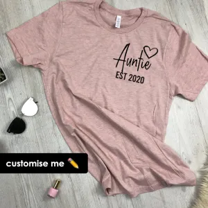 Personalised Auntie Established T-Shirt (MRK X) Auntie Clothing - auntie fashion outlet