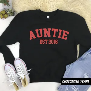 Personalised Auntie Established Varsity Sweatshirts (MRK X) Auntie Clothing - auntie fashion outlet