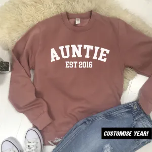 Personalised Auntie Established Varsity Sweatshirts (MRK X) Auntie Clothing - auntie fashion outlet