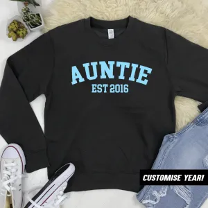 Personalised Auntie Established Varsity Sweatshirts (MRK X) Auntie Clothing - auntie fashion outlet