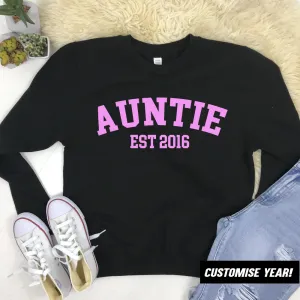 Personalised Auntie Established Varsity Sweatshirts (MRK X) Auntie Clothing - auntie fashion outlet