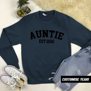Personalised Auntie Established Varsity Sweatshirts (MRK X) Auntie Clothing - auntie fashion outlet