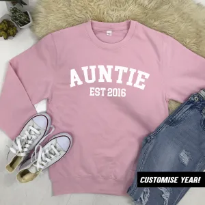 Personalised Auntie Established Varsity Sweatshirts (MRK X) Auntie Clothing - auntie fashion outlet