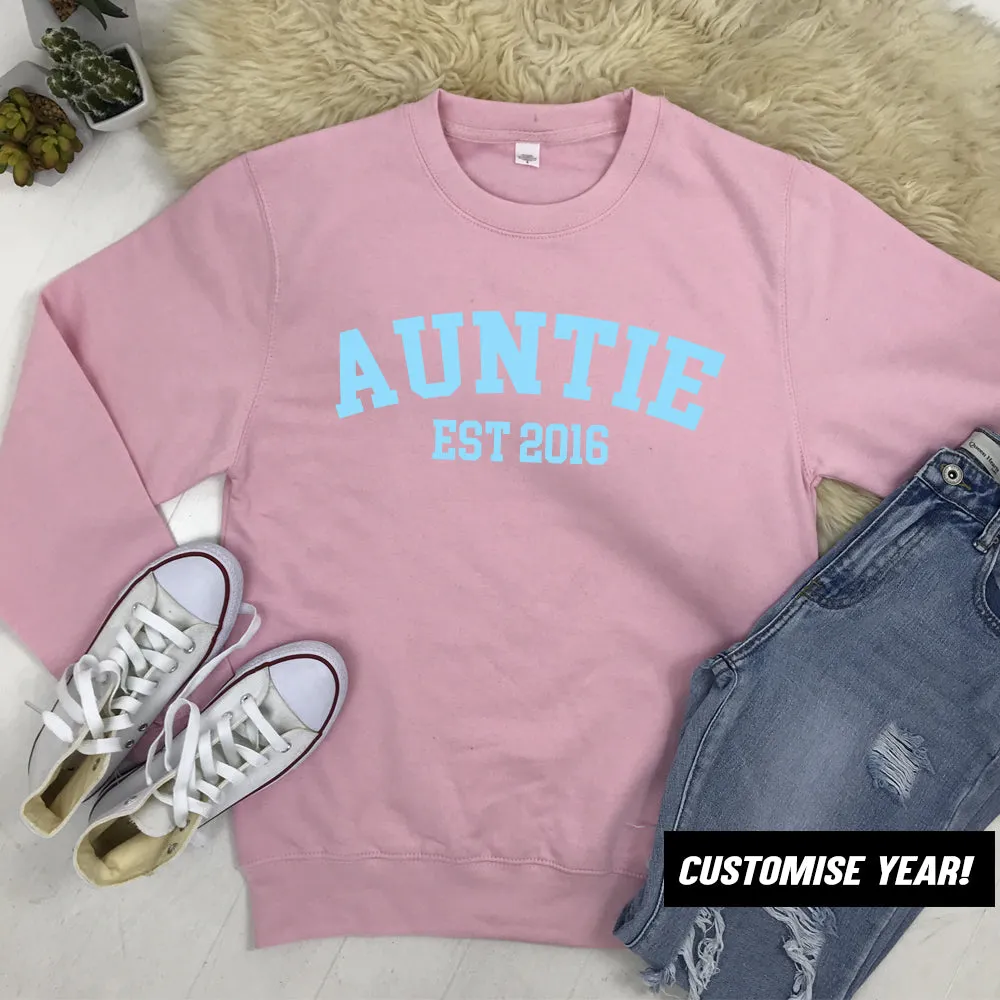 Personalised Auntie Established Varsity Sweatshirts (MRK X) Auntie Clothing - auntie fashion outlet