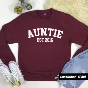 Personalised Auntie Established Varsity Sweatshirts (MRK X) Auntie Clothing - auntie fashion outlet