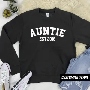 Personalised Auntie Established Varsity Sweatshirts (MRK X) Auntie Clothing - auntie fashion outlet