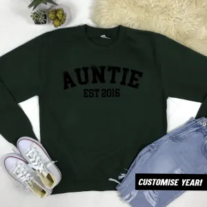 Personalised Auntie Established Varsity Sweatshirts (MRK X) Auntie Clothing - auntie fashion outlet