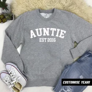 Personalised Auntie Established Varsity Sweatshirts (MRK X) Auntie Clothing - auntie fashion outlet