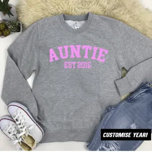 Personalised Auntie Established Varsity Sweatshirts (MRK X) Auntie Clothing - auntie fashion outlet