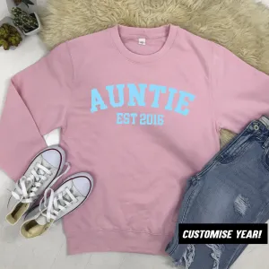 Personalised Auntie Established Varsity Sweatshirts (MRK X) Auntie Clothing - auntie fashion outlet