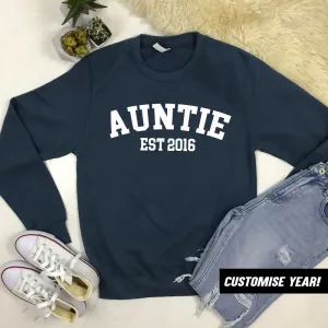 Personalised Auntie Established Varsity Sweatshirts (MRK X) Auntie Clothing - auntie fashion outlet