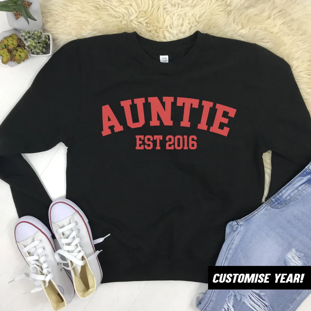 Personalised Auntie Established Varsity Sweatshirts (MRK X) Auntie Clothing - auntie fashion outlet