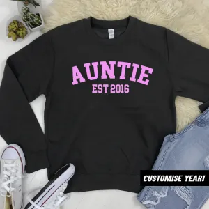 Personalised Auntie Established Varsity Sweatshirts (MRK X) Auntie Clothing - auntie fashion outlet