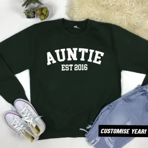 Personalised Auntie Established Varsity Sweatshirts (MRK X) Auntie Clothing - auntie fashion outlet