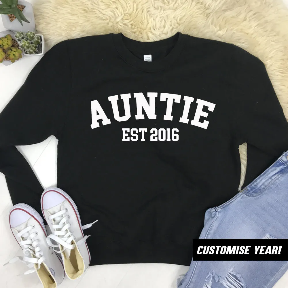 Personalised Auntie Established Varsity Sweatshirts (MRK X) Auntie Clothing - auntie fashion outlet