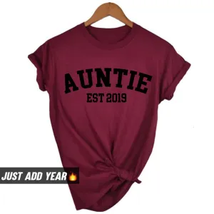 Personalised Auntie Established Varsity T-Shirt (MRK X) Auntie Clothing - auntie fashion outlet