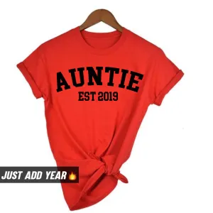 Personalised Auntie Established Varsity T-Shirt (MRK X) Auntie Clothing - auntie fashion outlet