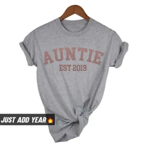 Personalised Auntie Established Varsity T-Shirt (MRK X) Auntie Clothing - auntie fashion outlet