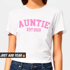 Personalised Auntie Established Varsity T-Shirt (MRK X) Auntie Clothing - auntie fashion outlet