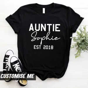 Personalised Auntie Name & Year T-Shirt (MRK X) Auntie Clothing - auntie fashion outlet