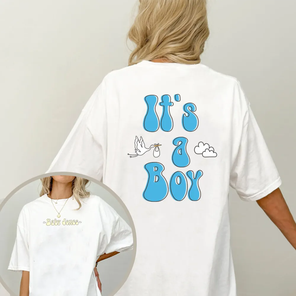 Personalised Baby Announcement Turn Around White Oversized T-Shirt maternity wear outlet