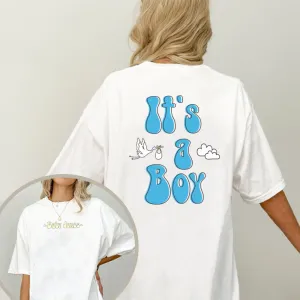 Personalised Baby Announcement Turn Around White Oversized T-Shirt maternity wear outlet