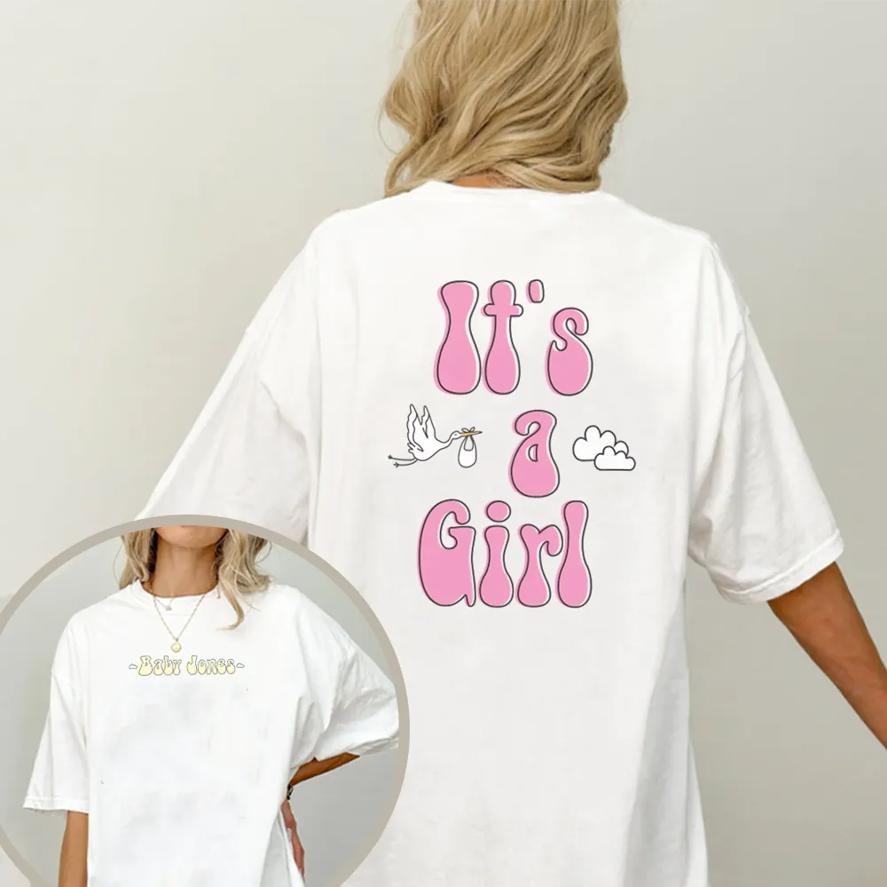 Personalised Baby Announcement Turn Around White Oversized T-Shirt maternity wear outlet