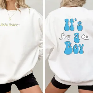 Personalised Baby Announcement Turn Around White Sweatshirt maternity wear outlet