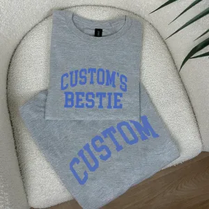 Personalised Bestie College Matching Grey T-Shirts dads clothes cheap