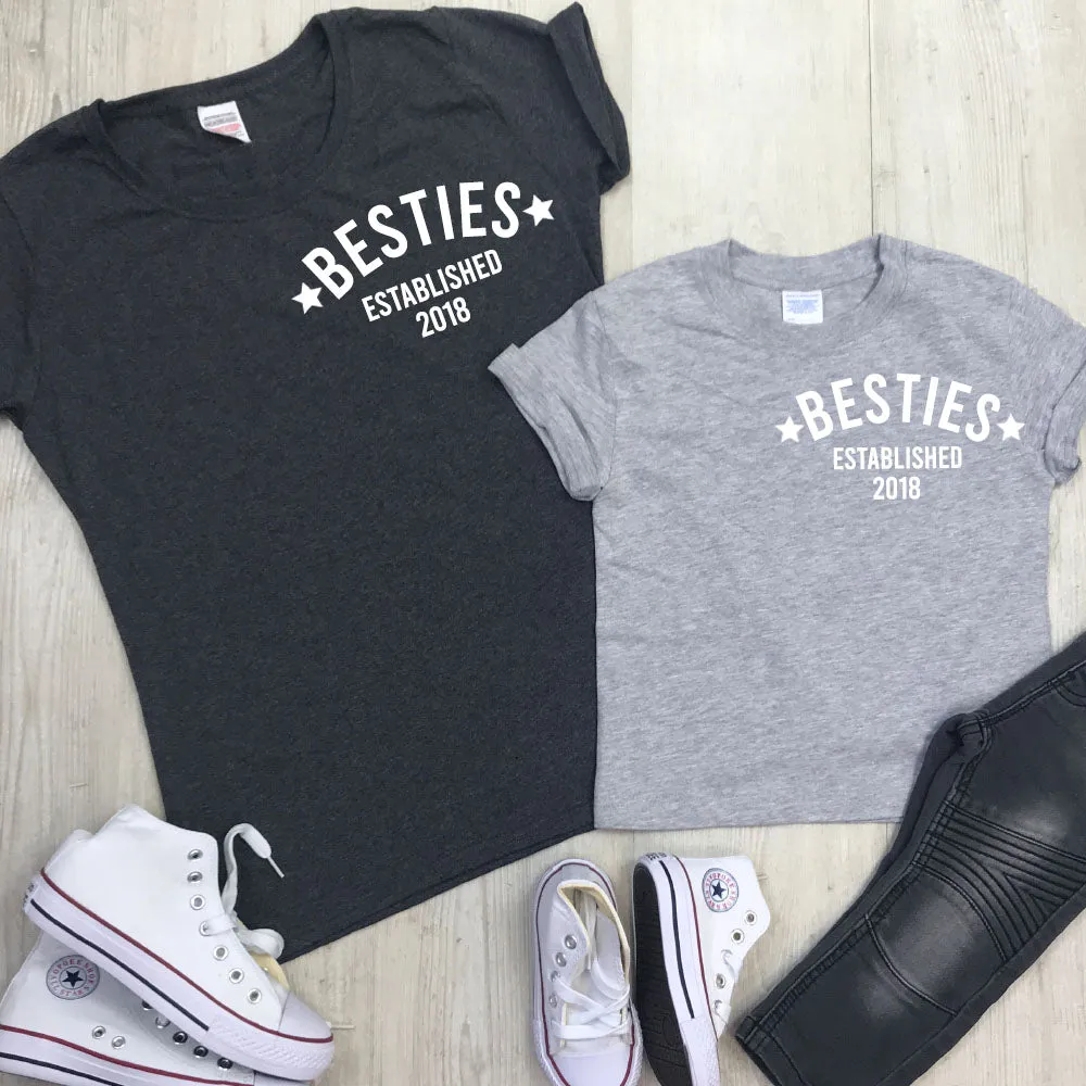 Personalised Bestie Stars Established Mum & Kid Matching Tees (MRK X)