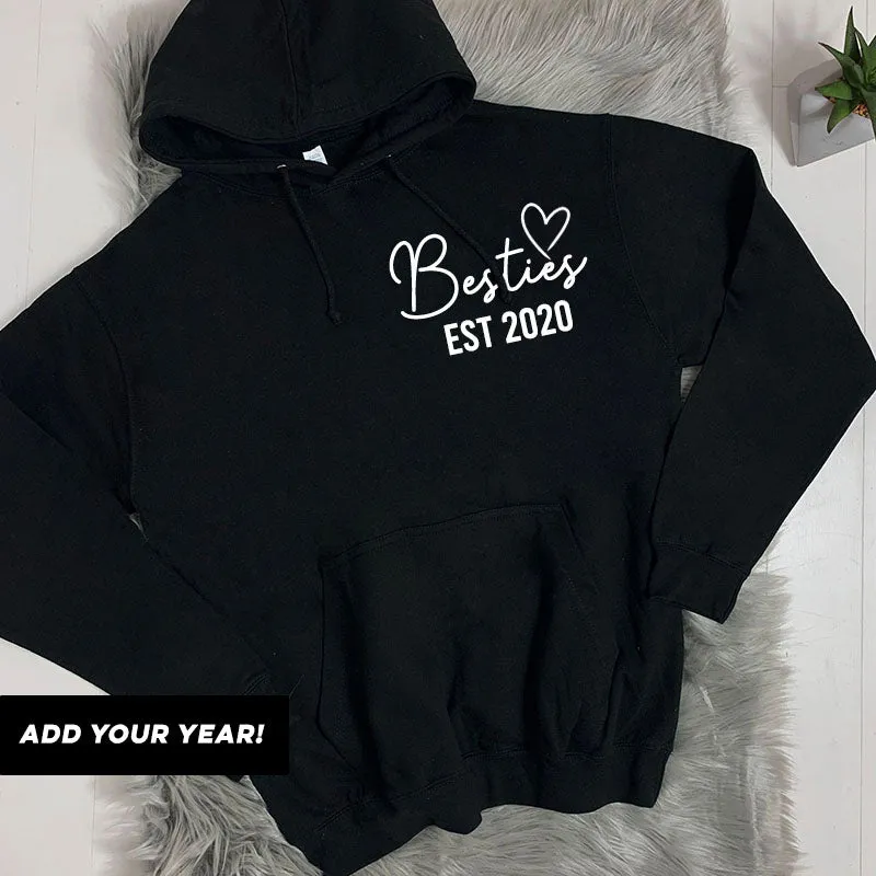 Personalised Besties Est Matching Hoodies (MRK X) maternity wear outlet