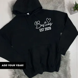 Personalised Besties Est Matching Hoodies (MRK X) nursing tops best deals