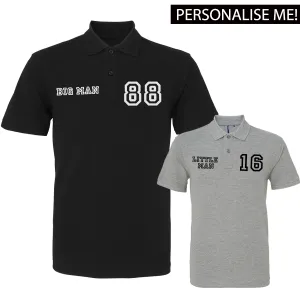 Personalised Big Man Little Man Polo Shirts (MRK X) mens dad clothes online