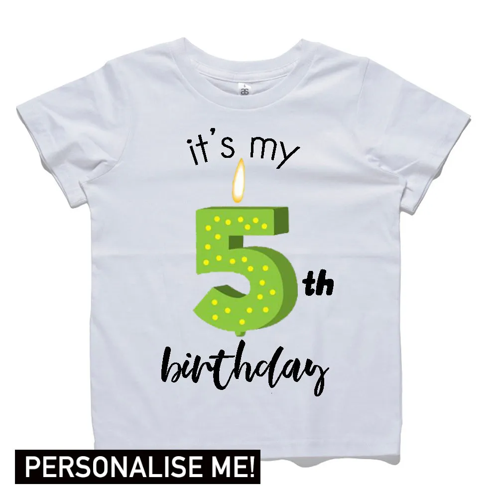 Personalised Birthday Candle Tees (MRK X) girls clothes cheap