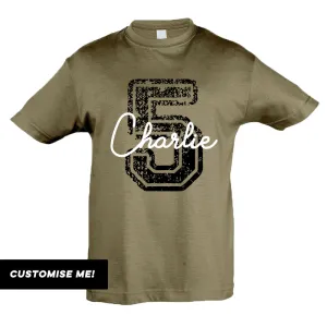 Personalised Birthday Overlay T-Shirt (MRK X) boys clothes cheap sale