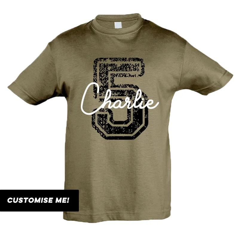 Personalised Birthday Overlay T-Shirt (MRK X) boys clothes cheap sale
