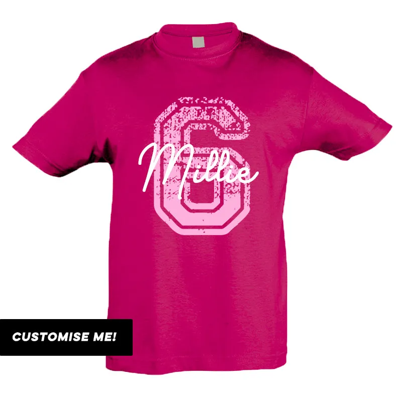Personalised Birthday Overlay T-Shirt (MRK X) girls pajamas promo