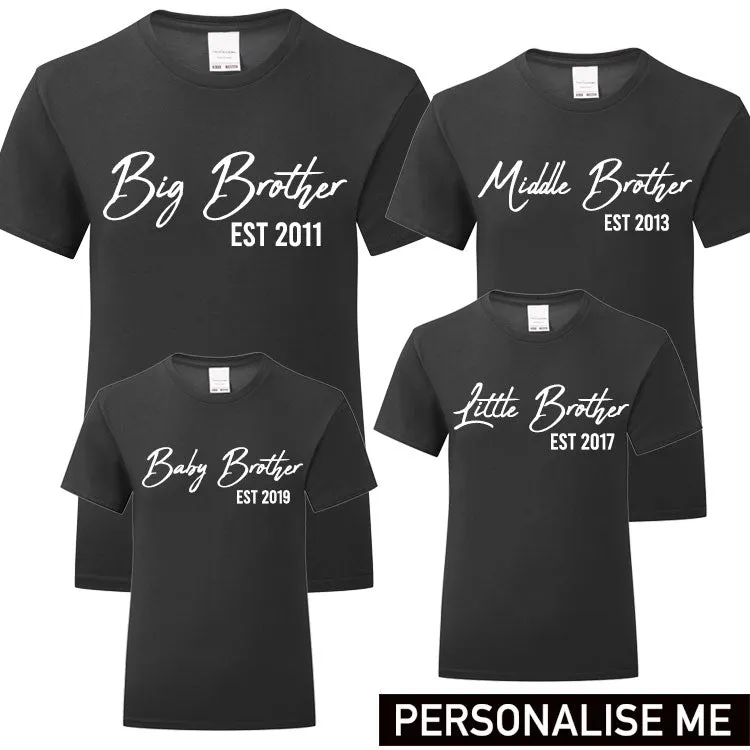 Personalised Brother Est T-Shirts (MRK X) girls dresses outlet