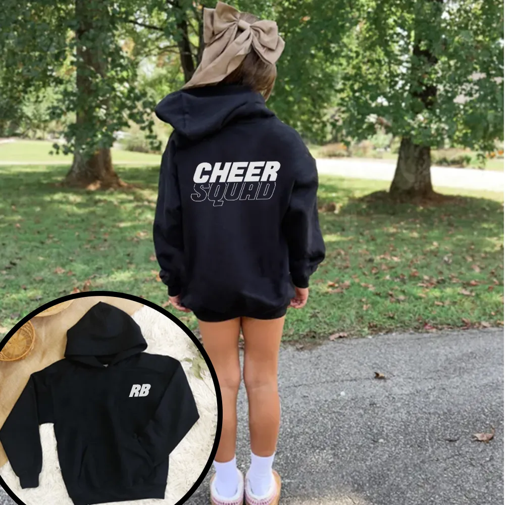 Personalised Cheer Squad Black Hoodie discount girls tops