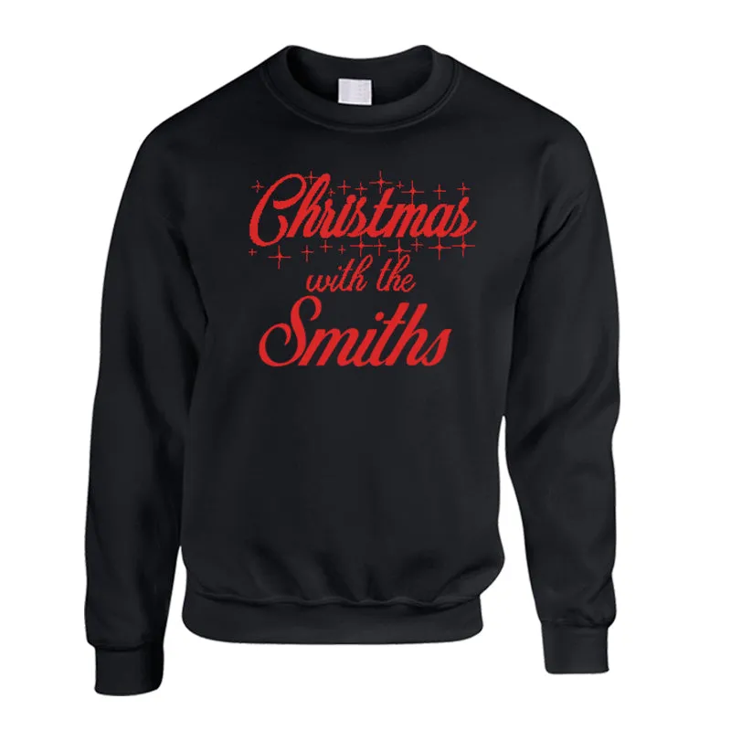 Personalised Christmas With The Family Matching Sweatshirts Black (MRK X)