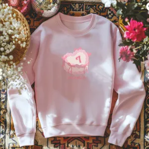 Personalised Coquette Birthday Cake Kids Sweatshirt girls clothes cheap