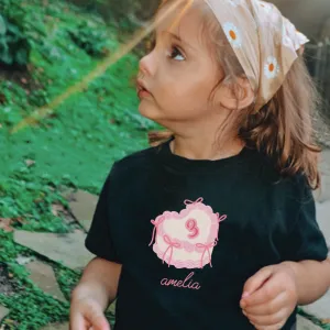 Personalised Coquette Birthday Cake Kids T-shirt girls clothes cheap