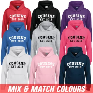 Personalised Cousin Est Varsity Hoodies (MRK X) girls skirts clearance