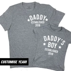 Personalised Daddy & Boy Star Established Matching T-Shirts (MRK X) dad bod shirts discount