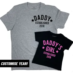 Personalised Daddy & Girl Star Established Matching T-Shirts (MRK X) daddy outfits clearance