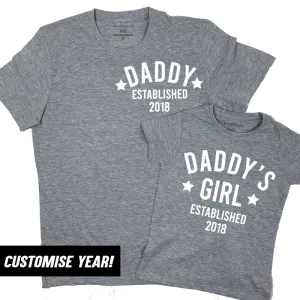 Personalised Daddy & Girl Star Established Matching T-Shirts (MRK X) dads clothes cheap