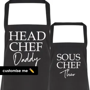 Personalised Daddy & Sous Chef Matching Aprons daddy outfits clearance