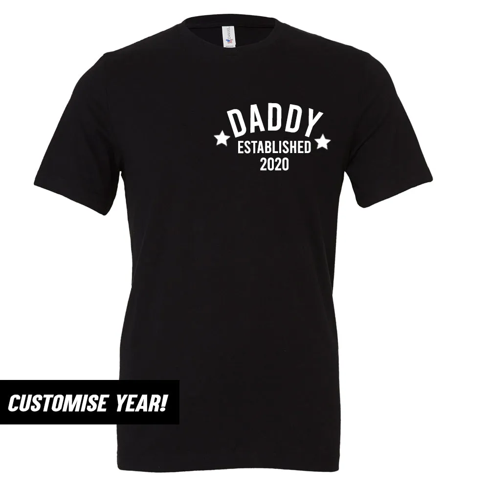 Personalised Daddy Star Established T-Shirt (MRK X) dad bod shirts discount