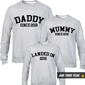 Personalised Daddy/Mummy/Landed Since Sweatshirts (MRK X) daddy outfits clearance